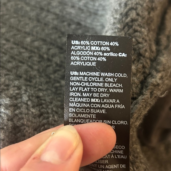 NWT White House Black Market Heather grey fringe shawl collar tie belt cardigan - Picture 11 of 14